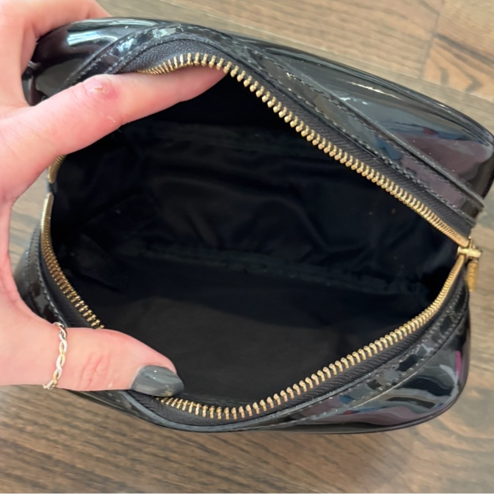 Tory Burch Glossy Black Cosmetic Bag Set of 2, like new - Picture 4 of 16